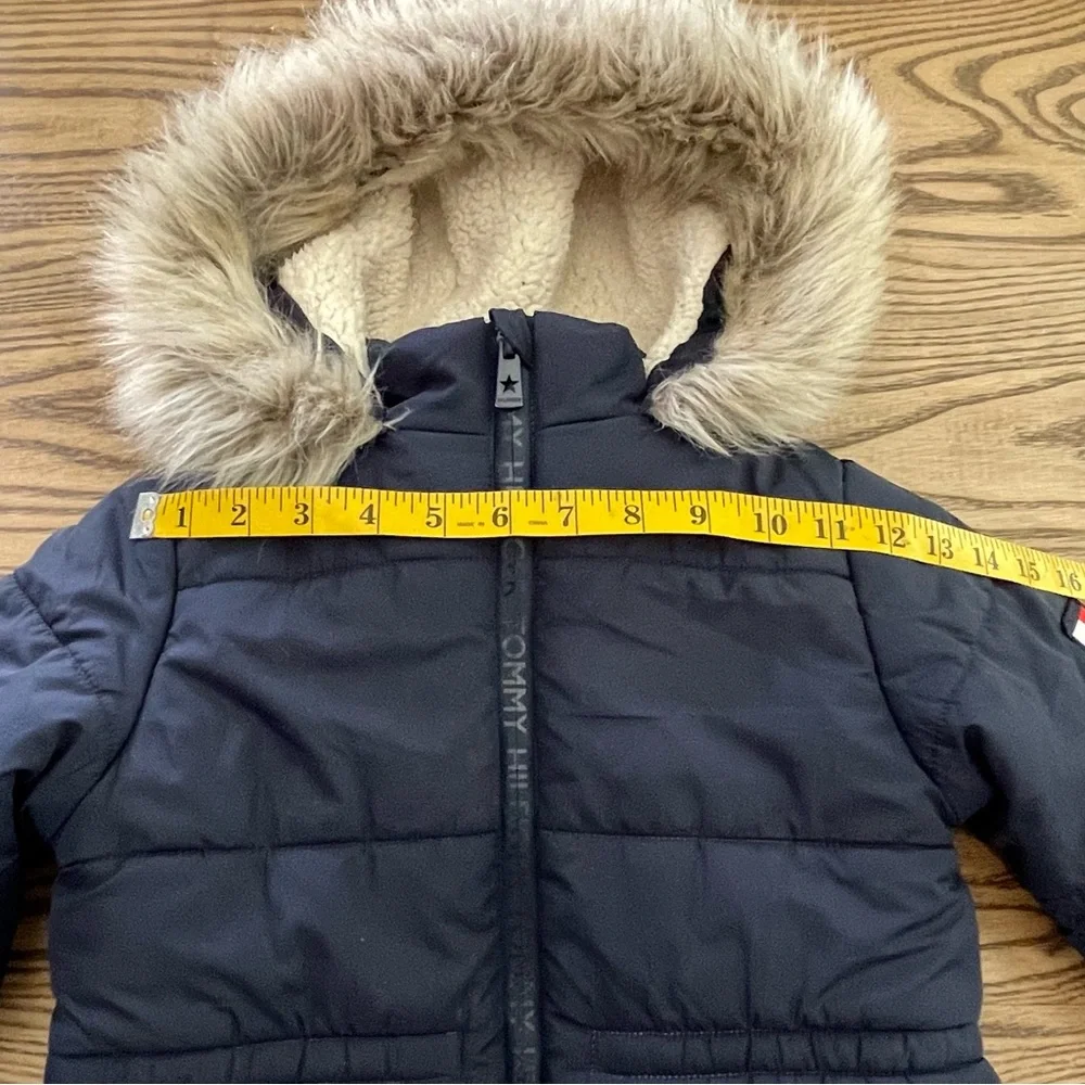 Little‎ Girl Tommy Hilfiger Anorak Puffer Jacket With Faux Fur Hood Blue
